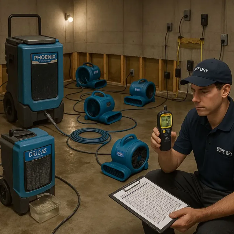 Structural Drying and Dehumidification process in Pottawatomie County, OK